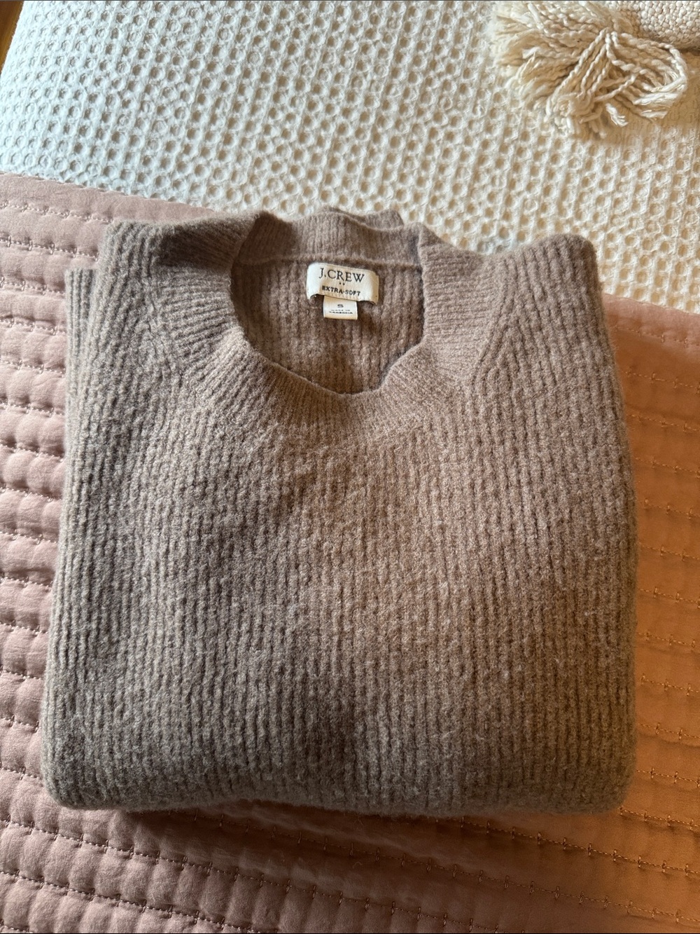 J. Crew Ribbed Boyfriend Crewneck Sweater in Extra Soft Yarn